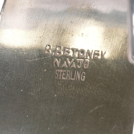 6.625" Billy Betoney Navajo silver modernist Kingman turquoise row cuff bracelet - Estate Fresh Austin