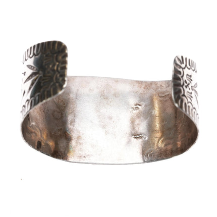 7.5" 30's Navajo Fred Harvey cluster turquoise cuff bracelet with rabbits - Estate Fresh Austin