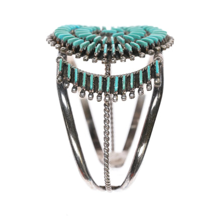 6.5" Bellson Zuni sterling Needlepoint turquoise cuff bracelet - Estate Fresh Austin
