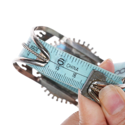 6.5" Bellson Zuni sterling Needlepoint turquoise cuff bracelet - Estate Fresh Austin