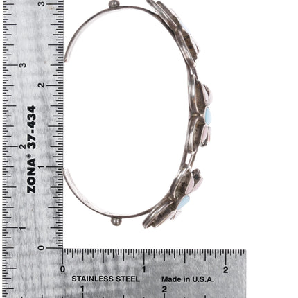 6.625" Julia Cadman Navajo silver Zuni style butterfly cuff bracelet - Estate Fresh Austin