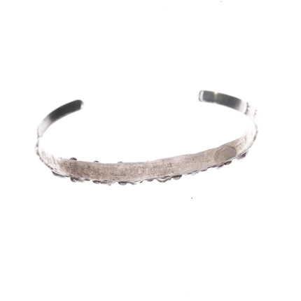 6.25" 1940's Zuni silver turquoise stacker stacking row cuff bracelet snake eye - Estate Fresh Austin
