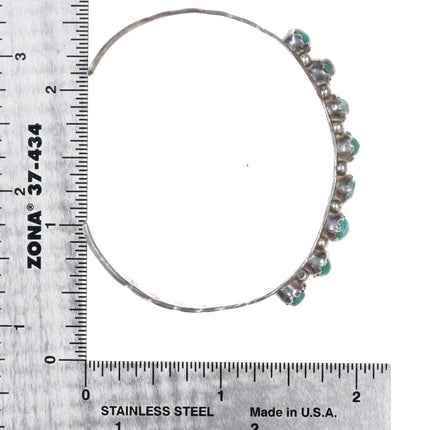 6.25" 1940's Zuni silver turquoise stacker stacking row cuff bracelet snake eye - Estate Fresh Austin