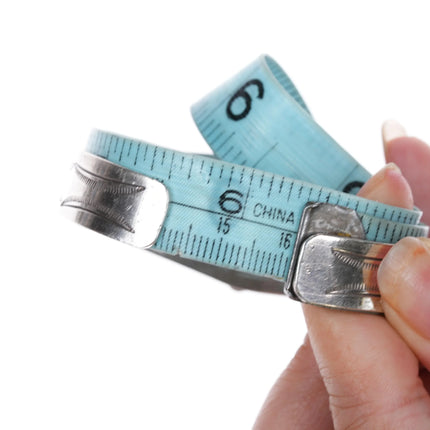6.375" 40's Navajo silver cuff bracelet with turquoise hand stamped sides - Estate Fresh Austin