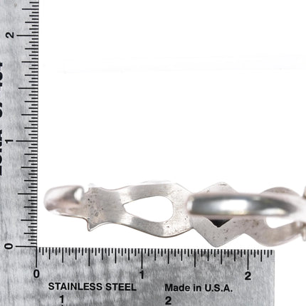 6.25" Nellie Tso Navajo Atkinson Trading post silver cuff bracelet turquoise - Estate Fresh Austin