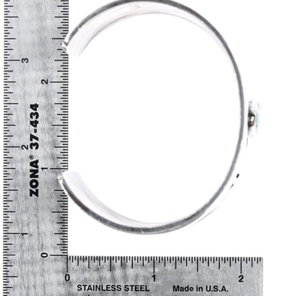 7.12" Tony Kyasyousie Hopi overlay cuff bracelet silver with turquoise - Estate Fresh Austin