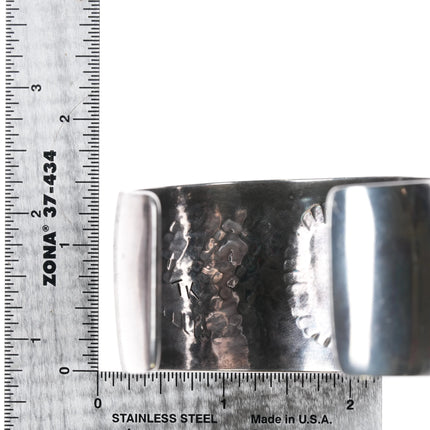 7.12" Tony Kyasyousie Hopi overlay cuff bracelet silver with turquoise - Estate Fresh Austin