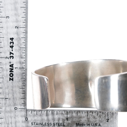 6.875 Michael Perry Navajo silver coral inlay cuff bracelet - Estate Fresh Austin