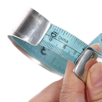 6.875 Michael Perry Navajo silver coral inlay cuff bracelet - Estate Fresh Austin