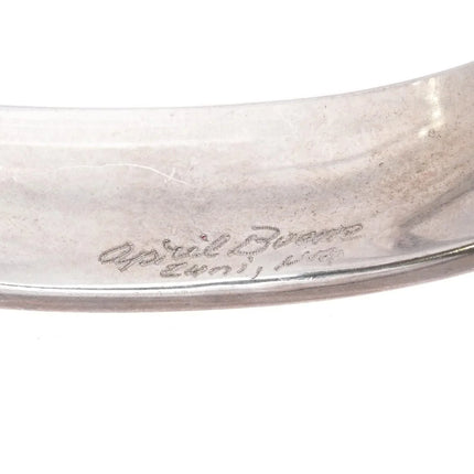 6.375" April Seciwa Zuni silver intarsia inlay cuff bracelet - Estate Fresh Austin