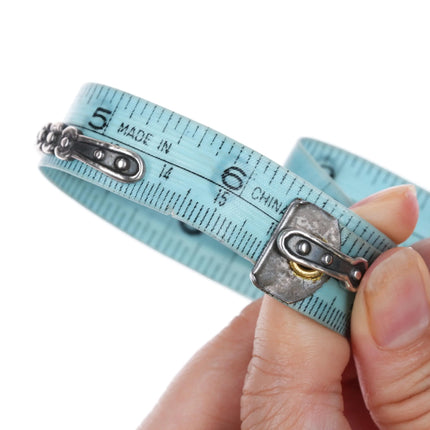 6.25" 30's-40's Navajo silver snake eye turquoise row cuff bracelet 1a - Estate Fresh Austin