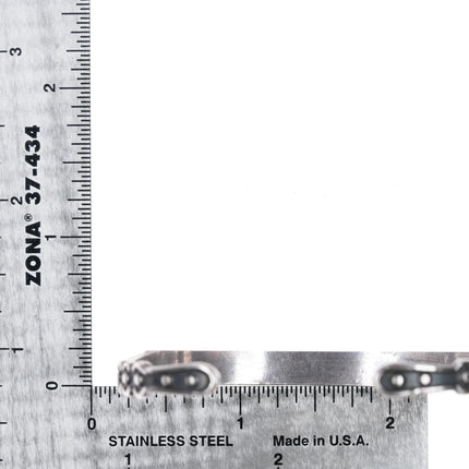 6.25" 30's-40's Navajo silver snake eye turquoise row cuff bracelet 1a - Estate Fresh Austin