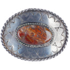 Vintage Southwestern sterling agate belt buckle - Estate Fresh Austin