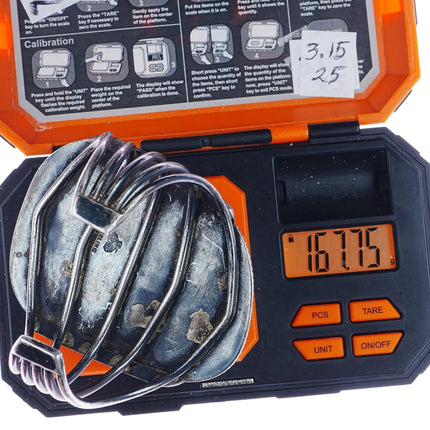 6.75" Mark Chee (1914-1981) Navajo Huge 400+ct #8 Turquoise silver cuff bracelet - Estate Fresh Austin