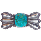 30's-40's Large Navajo Silver Blue Gem turquoise bowtie pin - Estate Fresh Austin