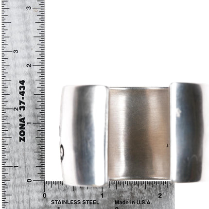 6" Joe Begay Navajo silver , turquoise, and coral cuff bracelet - Estate Fresh Austin