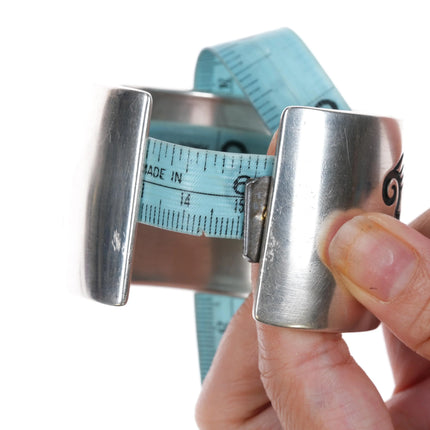 6" Joe Begay Navajo silver , turquoise, and coral cuff bracelet - Estate Fresh Austin