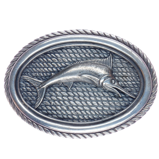 Jeff Deegan sterling Swordfish belt buckle