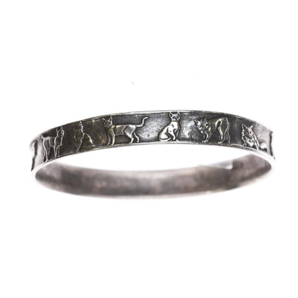 8" Retired James Avery Sterling Exotic Cats bangle bracelet (older) - Estate Fresh Austin