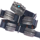 Aaron/Norbert Peshlakai (Navajo) Modernist silver Tufa Cast/stamped concho belt - Estate Fresh Austin