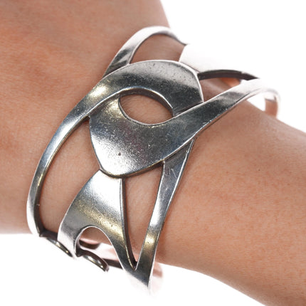 6.5" WM Modernist sterling cuff bracelet - Estate Fresh Austin