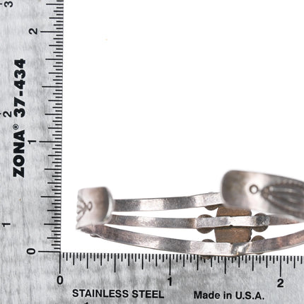 5.75" 30's-40's Navajo silver Sleeping Beauty turquoise cuff bracelet - Estate Fresh Austin