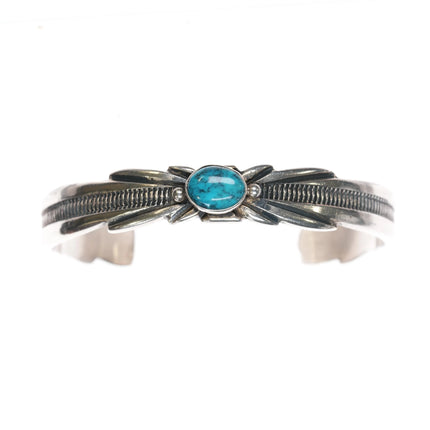 6.25" Wilson Begay Navajo silver and turquoise cuff bracelet - Estate Fresh Austin