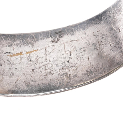 6.75" 30's Navajo Ingot silver nicely stamped cuff bracelet - Estate Fresh Austin