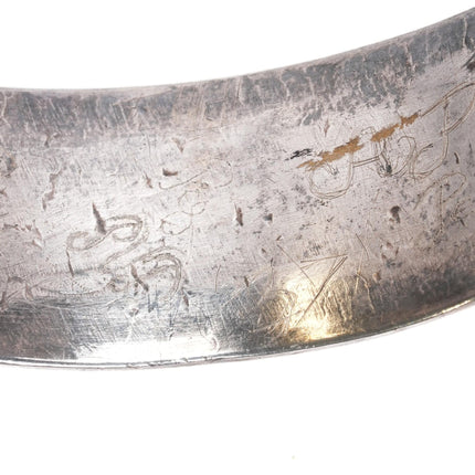 6.75" 30's Navajo Ingot silver nicely stamped cuff bracelet - Estate Fresh Austin