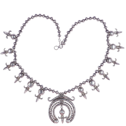 Etsitty-Tsosie, Eskiesosie (Dine, c.1880-1937) attrib. Silver Squash Blossom Necklace - Estate Fresh Austin