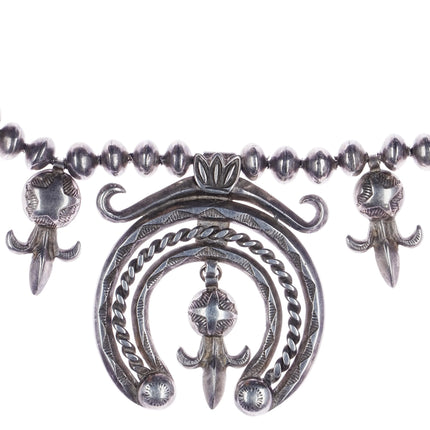 Etsitty-Tsosie, Eskiesosie (Dine, c.1880-1937) attrib. Silver Squash Blossom Necklace - Estate Fresh Austin