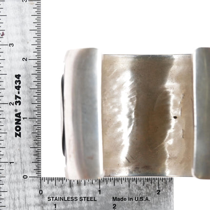 7.5" Virgil Thomas (1948-1986) Hopi Overlay turtle cuff bracelet sterling silver - Estate Fresh Austin