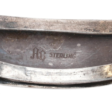 6.25" 50's-60's Alberto Contreras Sterling and turquoise cuff bracelet - Estate Fresh Austin