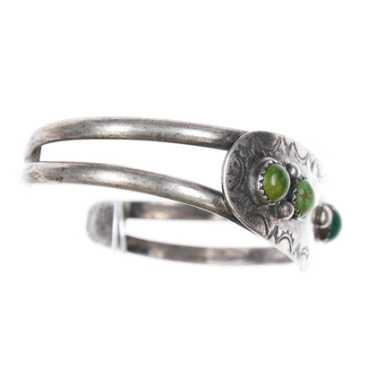6.25" 50's-60's Alberto Contreras Sterling and turquoise cuff bracelet - Estate Fresh Austin