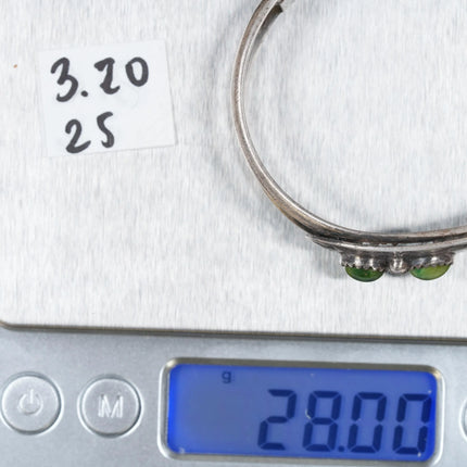 6.25" 50's-60's Alberto Contreras Sterling and turquoise cuff bracelet - Estate Fresh Austin