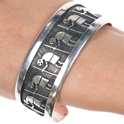6.75" Beauford Dawahoya (1938-1998) Hopi overlay cuff bracelet sterling silver - Estate Fresh Austin