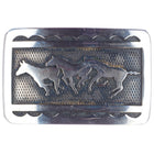 Vintage Navajo sterling wild ponies belt buckle - Estate Fresh Austin