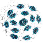 MB Southwestern sterling turquoise cluster link concho belt - Estate Fresh Austin