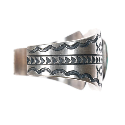 6.875 Paul Begay Navajo silver cuff bracelet with nice turquoise - Estate Fresh Austin
