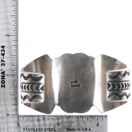 6.875 Paul Begay Navajo silver cuff bracelet with nice turquoise - Estate Fresh Austin