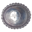 Large Gertie Ganadonegro Navajo heavily stamped sterling sunface belt buckle - Estate Fresh Austin
