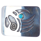 Vintage Navajo silver bear claw belt buckle with turquoise - Estate Fresh Austin