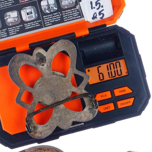 Vintage Navajo silver belt buckle with turquoise 1 - Estate Fresh Austin