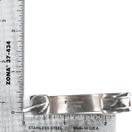 6.625" Pete Sanchez Isleta Pueblo Sterling multi-stone inlay cuff bracelet - Estate Fresh Austin