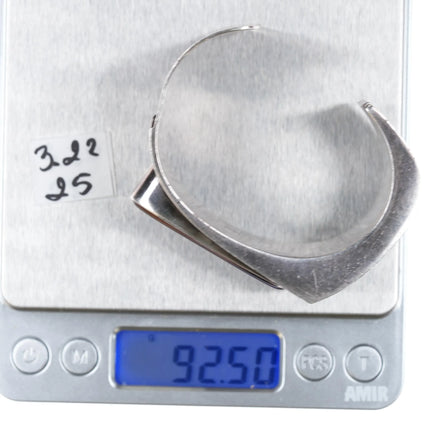 6.375" Vintage Southwest Sterling picture Jasper Modernist cuff bracelet - Estate Fresh Austin