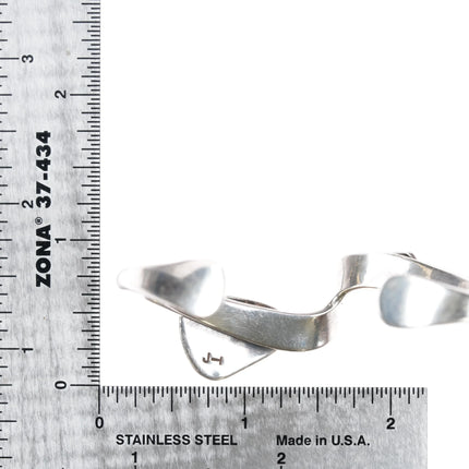 6.25" JT Southwestern sterling green turquoise modernist cuff bracelet - Estate Fresh Austin