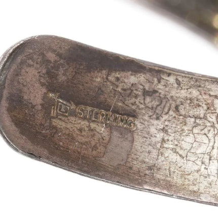 6.375" Vintage Bell Trading post sterling cuff bracelet w/long turquoise - Estate Fresh Austin