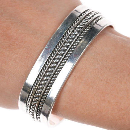 6.5" Tom Hawk Navajo silver twisted wire cuff bracelet - Estate Fresh Austin