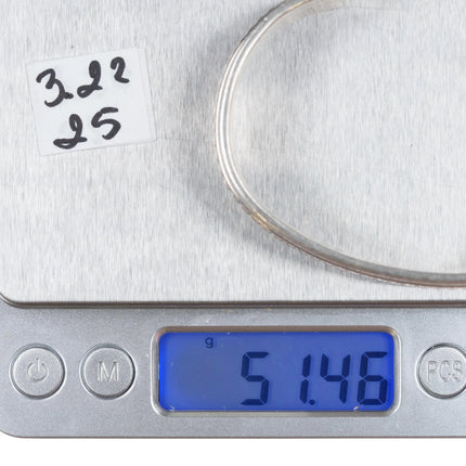 6.5" Tom Hawk Navajo silver twisted wire cuff bracelet - Estate Fresh Austin