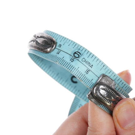 6.5" 30's-40's Navajo silver 3 stone turquoise cuff bracelet - Estate Fresh Austin